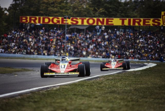 El Lole y su compañero Gilles Villenueve, en el cierre de la temporada 78 en Watkins Glen.