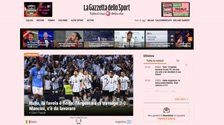 La tapa de la Gazzetta dello Sport se rinde a la superioridad argentina y critica el juego italiano
