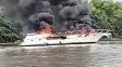 Un yate se prendió fuego cerca de Villa Urquiza