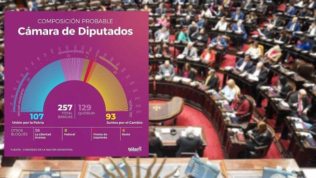 En Diputados 104 bancas quedan para el FdT