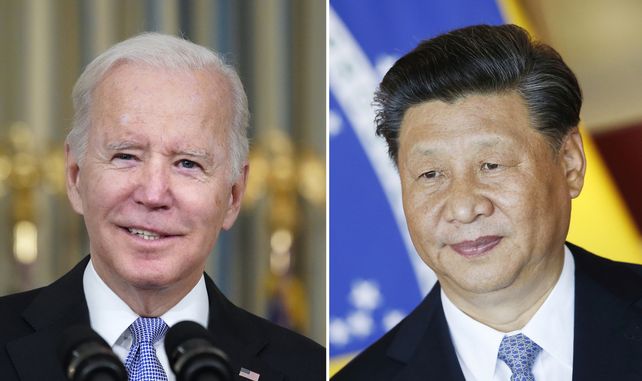 A la izquierda, Xi Jinping, presidente de China y a la derecha, Joe Biden, presidente de Estados Unidos. 