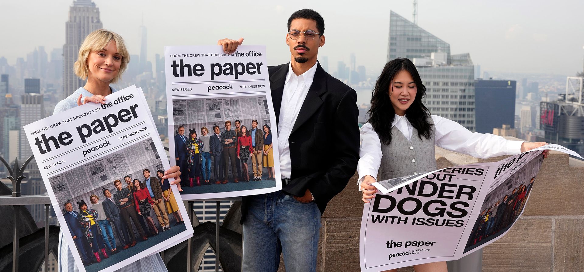 Chelsea Frei (de izquierda a derecha), Melvin Gregg y Ramona Young participan en una sesión de fotos para la serie de televisión Chelsea Frei (de izquierda a derecha), Melvin Gregg y Ramona Young participan en una sesión de fotos para la serie de televisión