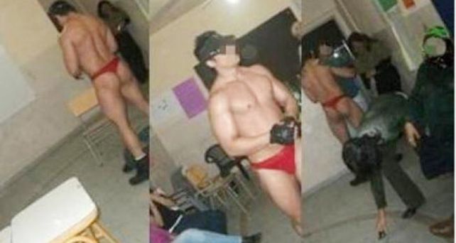 Organizan una caliente despedida de soltera con strippers en una escuela