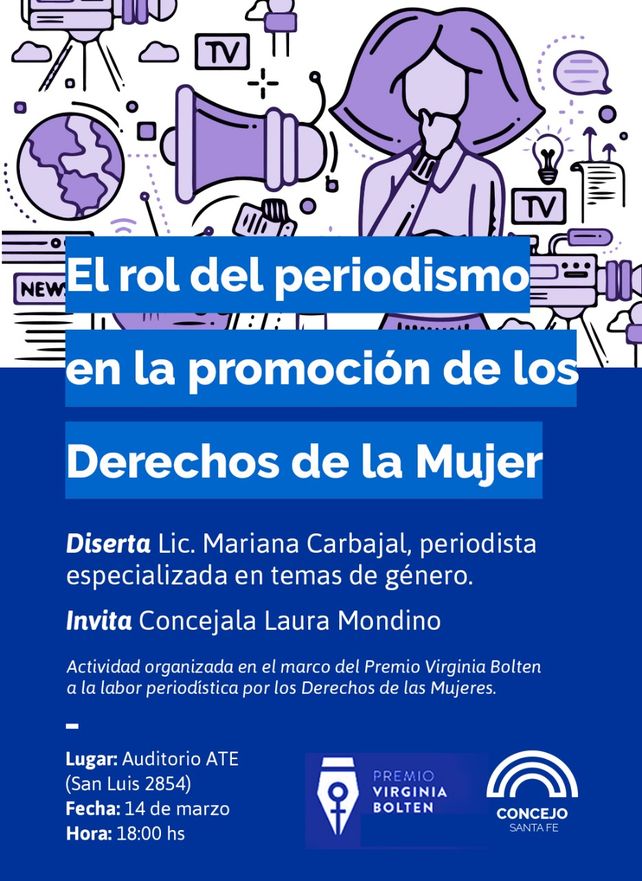 Charla El rol del periodismo en la promoción de los Derechos de las Mujeres en el Auditorio ATE
