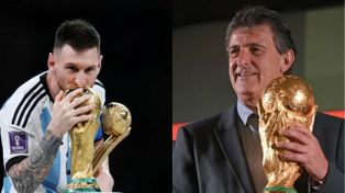 Lionel Messi y Mario Kempes, dos 10 que levantaron la Copa del Mundo con la camiseta de la selección.