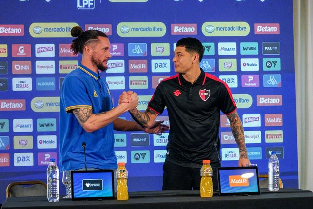 Jeremías Ledesma y Franco Escobar protagonizaron la conferencia previa al Central-Newells del domingo.