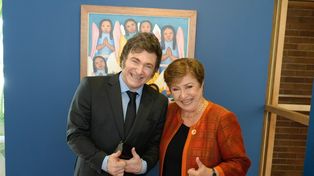 Javier Milei y Kristalina Georgieva se reunieron este martes en Río de Janeiro.