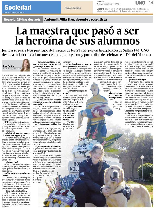 Mujer, docente, bombero y mamá de gemelas