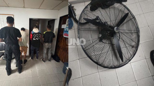 Los detenidos junto con algo de la robada y luego recuperado