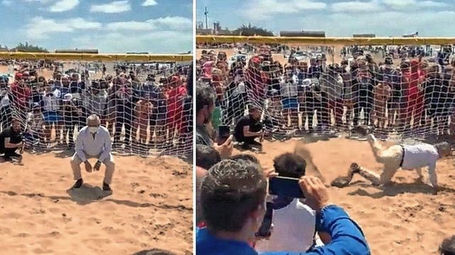 Alberto Fernández se animó a atajar penales en La Costa
