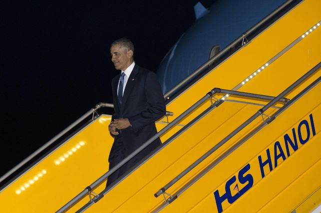 llegada. Obama es el tercer presidente estadounidense en visitar Vietnam.