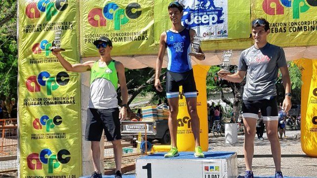 El podio en Varones en la prueba del Circuito Jeep en La Paz.