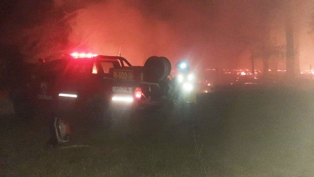 Bomberos de Ceibas sofocaron incendio en la estancia la Reregrina ubicada en el kilómetro 164 de la Ruta Nacional N°12