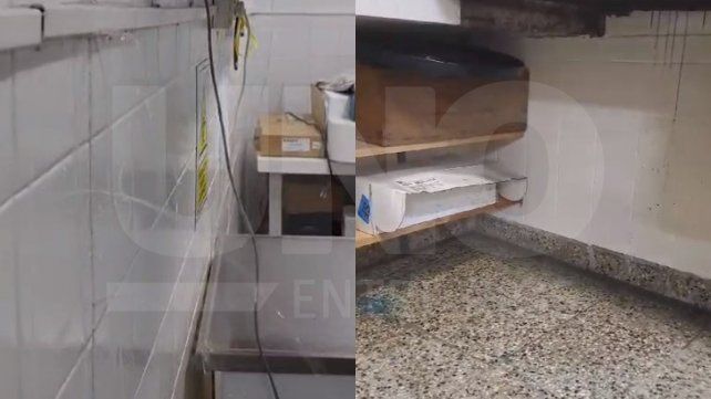 El agua de lluvia se filtra por las paredes del Hospital San Martín.