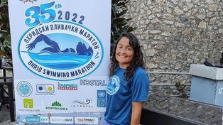Vanesa García fue la única mujer en el maratón desarrollado en Macedonia.