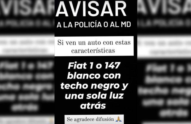 Grutly. Piden por estas horas información en la zona sobre el supuesto vehículo en el cual se manejaron los delincuentes para concreta el robo de dinero en efectivo.