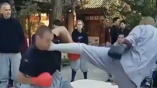 Un monje shaolín noqueó a un luchador de MMA de una patada y es furor en las redes