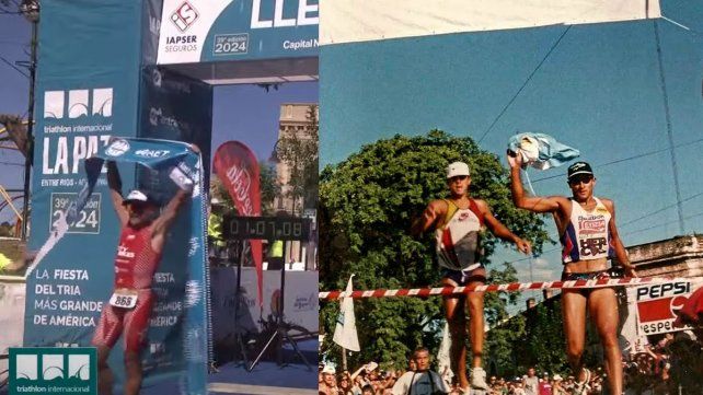 Triatlón de La Paz: ganó Andino y compartió podio con una leyenda.