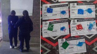 La mujer detenida junto a la droga secuestrada&nbsp;