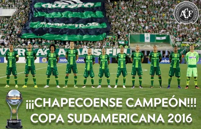 Chapecoense fue declarado campeón de la Copa Sudamericana por la Conmebol