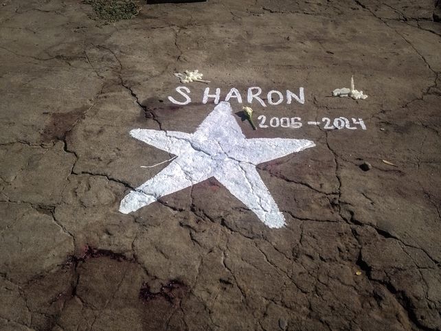 Una pintada en homenaje a Sharon