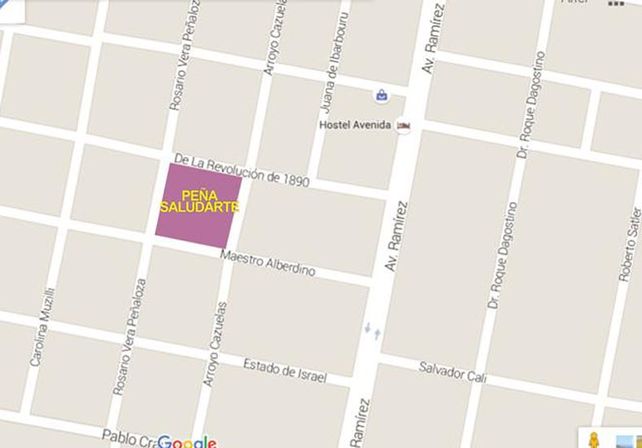 El mapa para llegar al espacio público en Lomas del Sur.