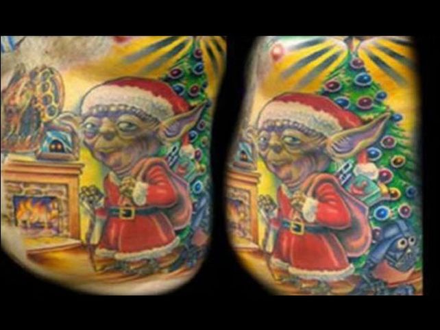 Zoncera navideña: una galería de tatuados con motivos navideños