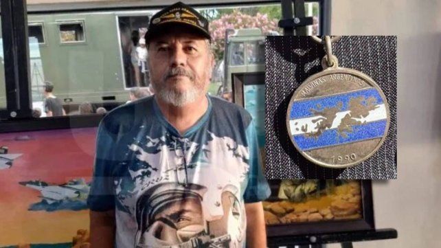 Raúl Martínez pide ayuda para recuperar su medalla de Malvinas.