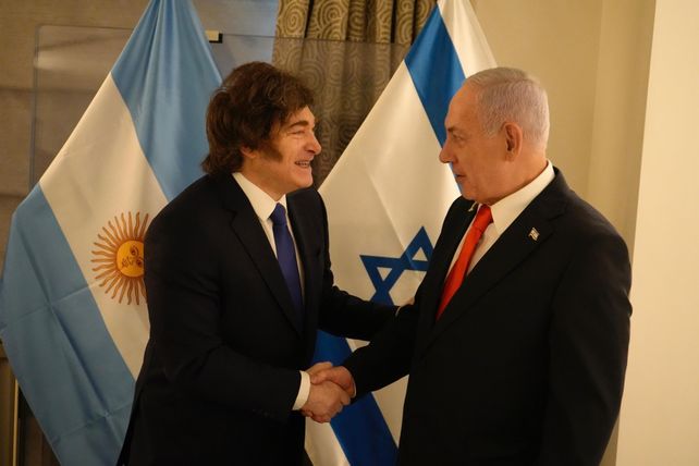&nbsp;javier Milei junto al primer ministro israelí Benjamin Netanyahu