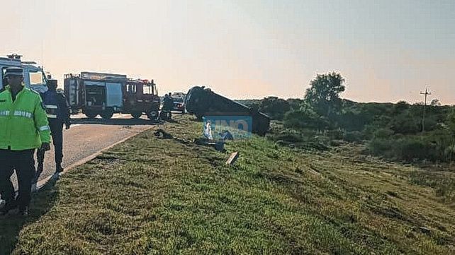 Ruta 12: volcó combi que trasladaba a chicos de Cerrito