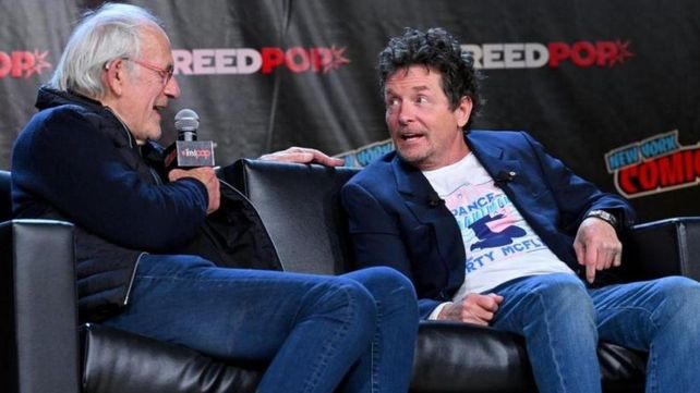 Christopher Lloyd y Michael Fox mantuvieron un emotivo encuentro en la convención de historietas.