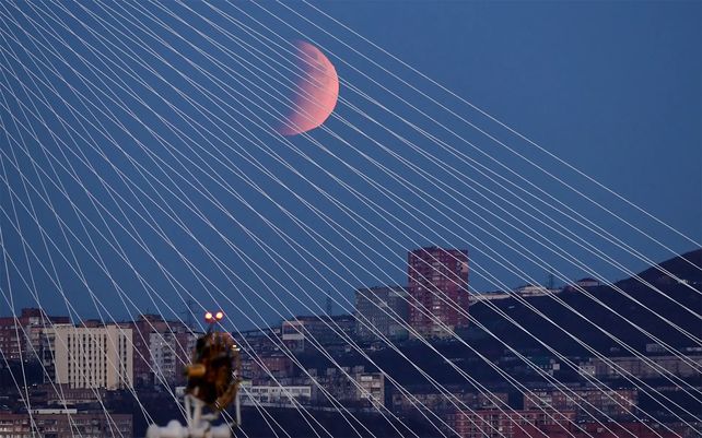 Las espectaculares imágenes del eclipse parcial lunar