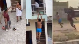 Encontró a su novia con el amante y los vecinos grabaron toda la insólita situación
