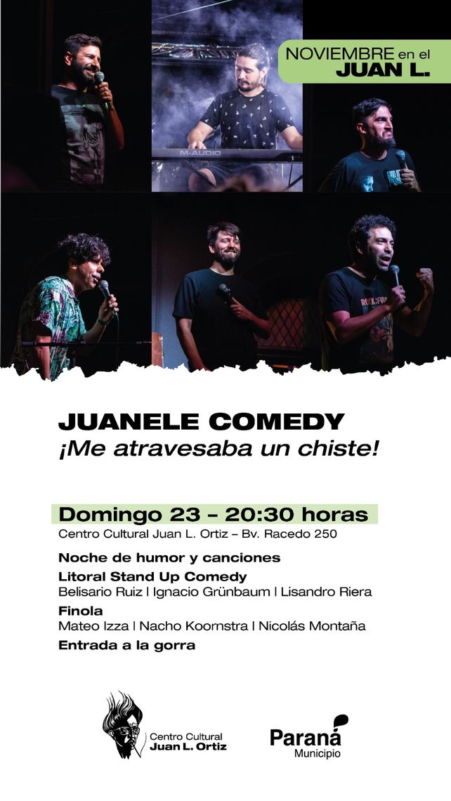 Este domingo será la primera edición del Juanele Comedy: me atravesaba un chiste