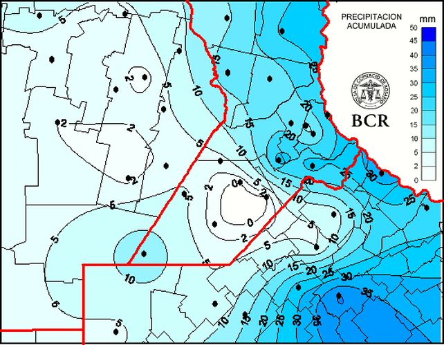 Efecto significativo de las lluvias del fin de semana en la región núcleo