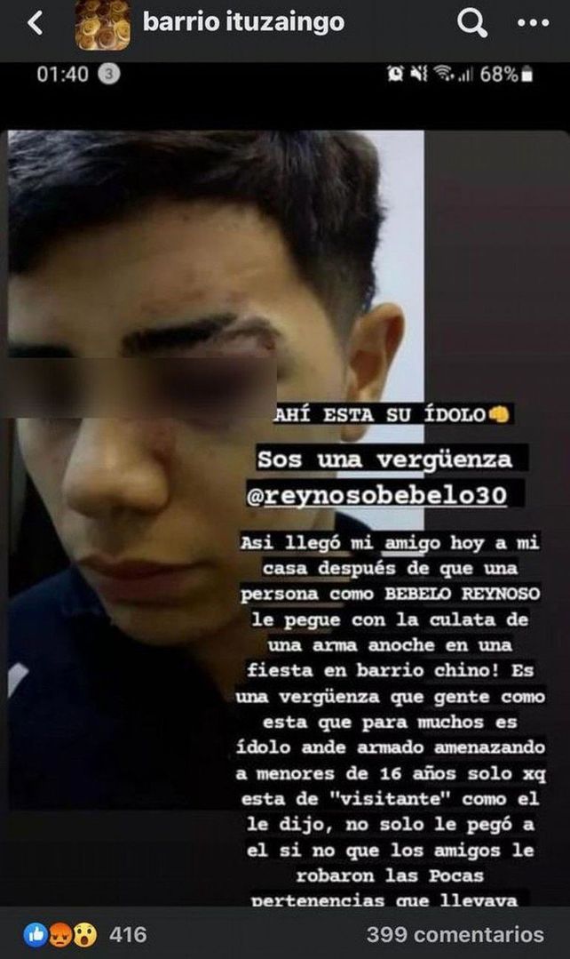Detuvieron en Córdoba a Bebelo Reynoso por estar armado y golpear a menores