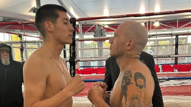 Bruno Acosta y Wenceslao Mansilla tras el pesaje oficial.