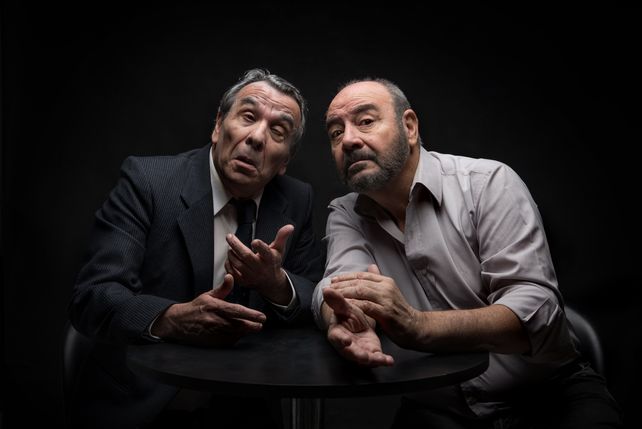 Dali López como Borges y Quico Saggini como Fontanarrosa suben a escena en Lavardén.