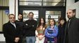 Integrantes de Amsafé y de Apdh luego de brindar una conferencia de prensa hoy.&nbsp;