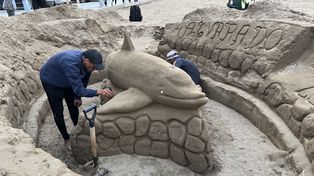 Esculturas de arena en Mar del Plata: Las cosas lindas de la vida son efímeras