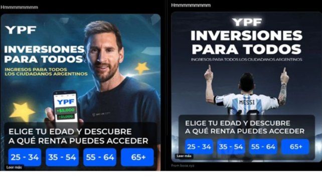 Se viralizan en las redes sociales intentos de estafas tratando de alentar a invertir en YPF Se viralizan en las redes sociales intentos de estafas tratando de alentar a invertir en YPF