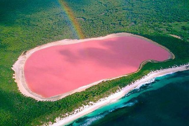 En Australia apareció un lago de color rosado