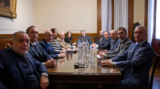 Villarruel y Francos recibieron a los senadores dialoguistas.