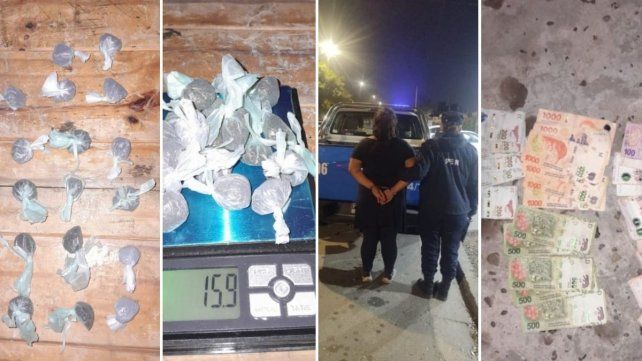 Una mujer en Paraná circulaba con marihuana y $11.000. La policía secuestró 15
