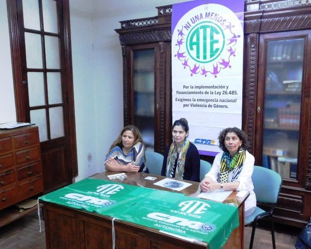 La conferencia de prensa que realizaron en ATE.&nbsp;