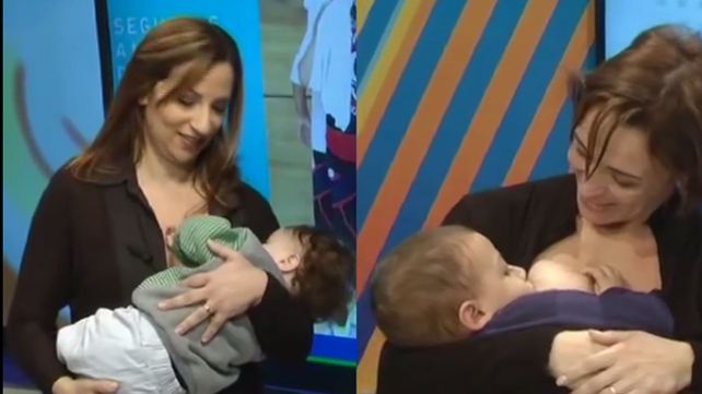 Dos conductoras de televisión presentaron noticias amamantando