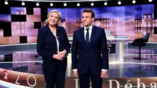 Le Pen y Macron, durante un debate televisivo.&nbsp;