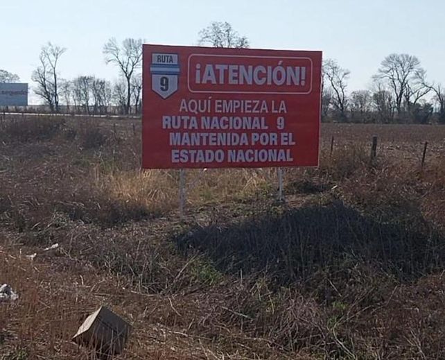 Rutas nacionales sin mantenimiento: colocaron carteles de advertencia por el estado catastrófico
