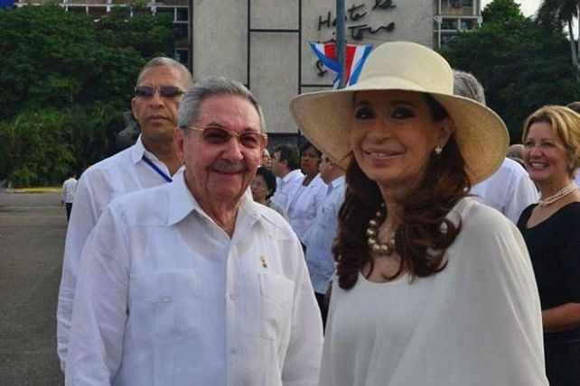 La expresidenta en el viaje anterior a Cuba.&nbsp;