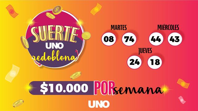 Los números de Suerte UNO que reparte 10.000 pesos